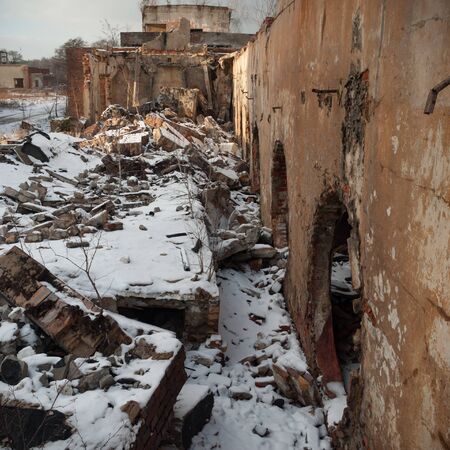 ruins of a very heavily polluted industrial factory, industrial seriesの写真素材