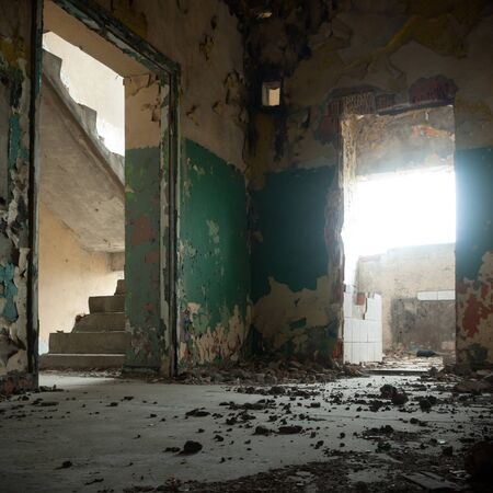 ruins of a very heavily polluted industrial factory, industrial seriesの写真素材