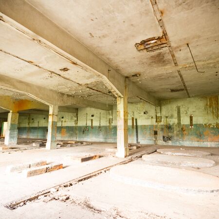 ruins of a very heavily polluted industrial factory, industrial seriesの写真素材