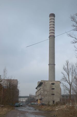 ruins of a very heavily polluted industrial factory, industrial seriesの写真素材