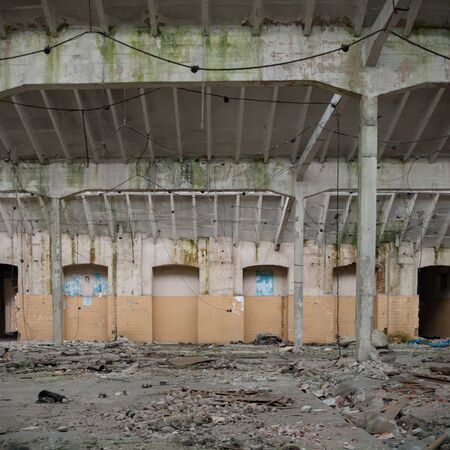 ruins of a very heavily polluted industrial factory, industrial seriesの写真素材