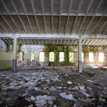 ruins of a very heavily polluted industrial factory, industrial seriesの写真素材