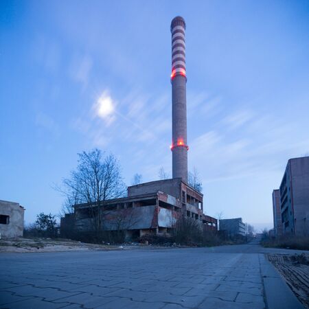 ruins of a very heavily polluted industrial factory, industrial seriesの写真素材