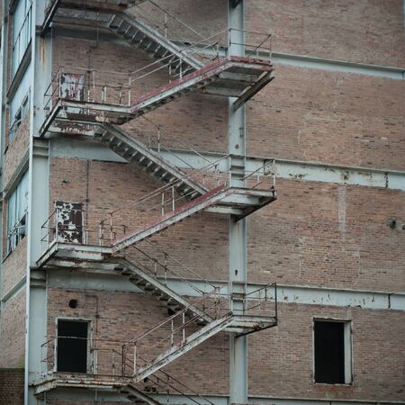 ruins of a very heavily polluted industrial factory, industrial seriesの写真素材