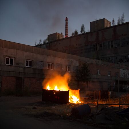 ruins of a very heavily polluted industrial factory, industrial seriesの写真素材