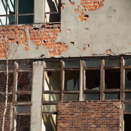 ruins of a very heavily polluted industrial factory, industrial seriesの写真素材