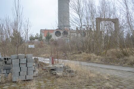 ruins of a very heavily polluted industrial factory, industrial seriesの写真素材