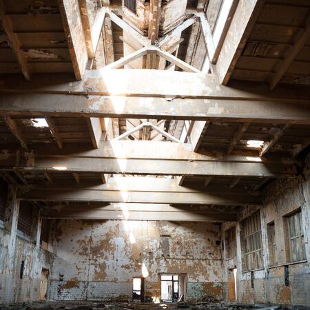 ruins of a very heavily polluted industrial factory, industrial seriesの写真素材