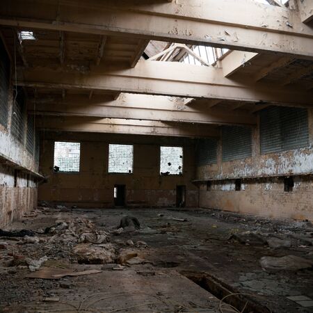ruins of a very heavily polluted industrial factory, industrial seriesの写真素材