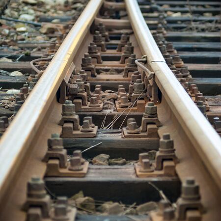 view of the railway track on a sunny dayの写真素材