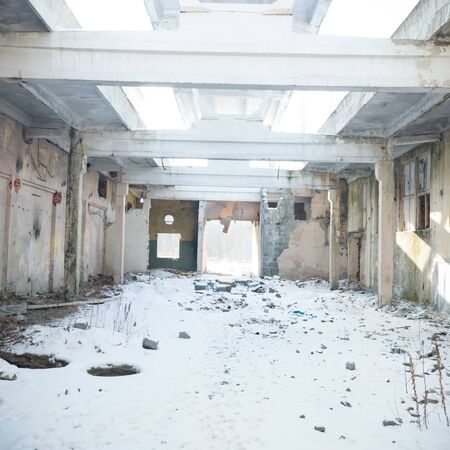ruins of a very heavily polluted industrial factory, industrial seriesの写真素材
