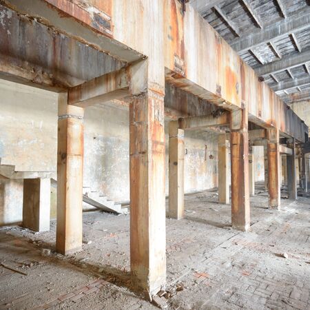 ruins of a very heavily polluted industrial factory, industrial seriesの写真素材
