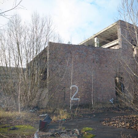 ruins of a very heavily polluted industrial factory, industrial seriesの写真素材