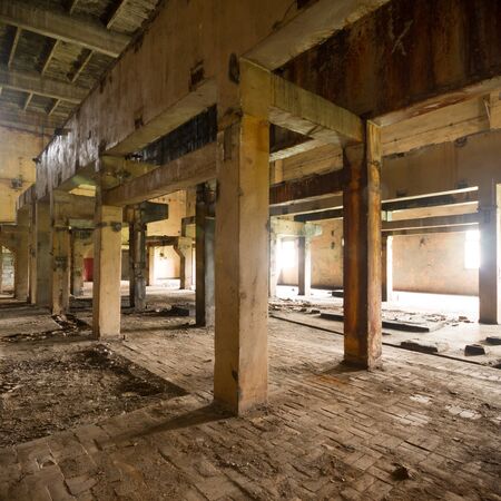 ruins of a very heavily polluted industrial factory, industrial seriesの写真素材