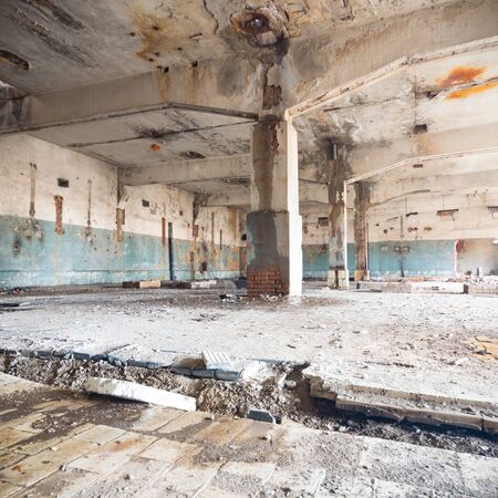 ruins of a very heavily polluted industrial factory, industrial seriesの写真素材