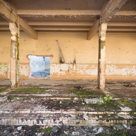 ruins of a very heavily polluted industrial factory, industrial seriesの写真素材
