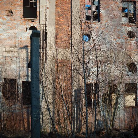 ruins of a very heavily polluted industrial factory, industrial seriesの写真素材