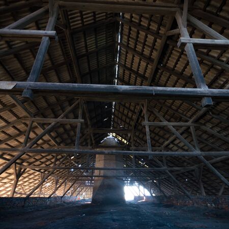 ruins of a very heavily polluted industrial factory, industrial seriesの写真素材