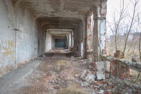 ruins of a very heavily polluted industrial factory, industrial seriesの写真素材