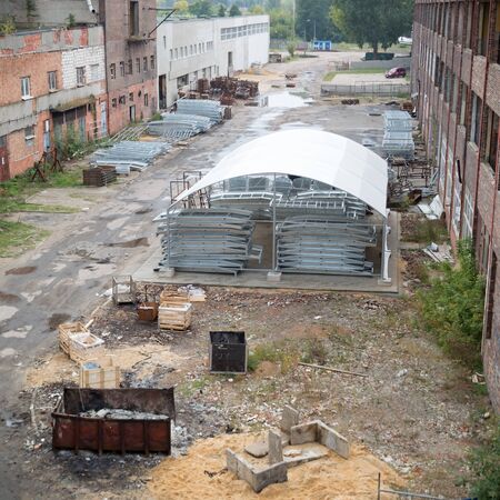 ruins of a very heavily polluted industrial factory, industrial seriesの写真素材