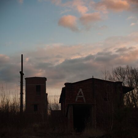 ruins of a very heavily polluted industrial factory, industrial seriesの写真素材