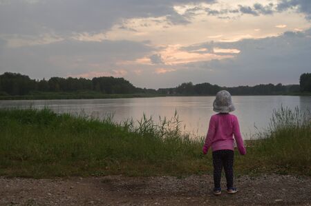 blue lake with cloudy sky, nature seriesの写真素材