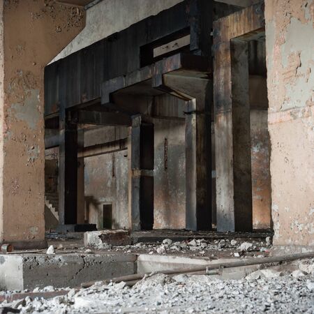 ruins of a very heavily polluted industrial factory, industrial seriesの写真素材