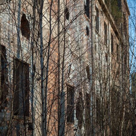 ruins of a very heavily polluted industrial factory, industrial seriesの写真素材