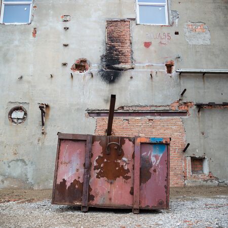 ruins of a very heavily polluted industrial factory, industrial seriesの写真素材