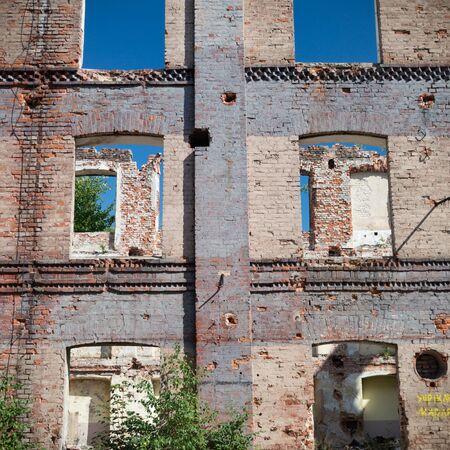 ruins of a very heavily polluted industrial factory, industrial seriesの写真素材