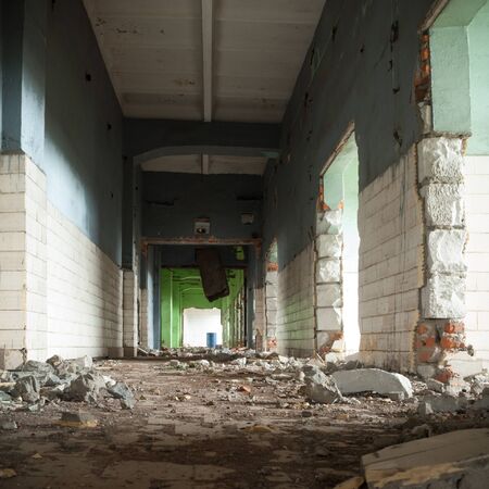ruins of a very heavily polluted industrial factory, industrial seriesの写真素材