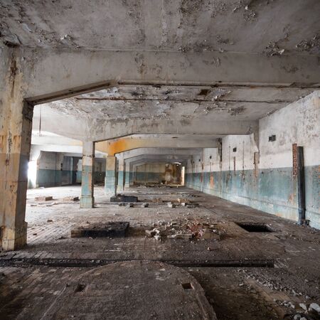 ruins of a very heavily polluted industrial factory, industrial seriesの写真素材