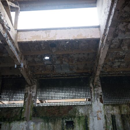 ruins of a very heavily polluted industrial factory, industrial seriesの写真素材