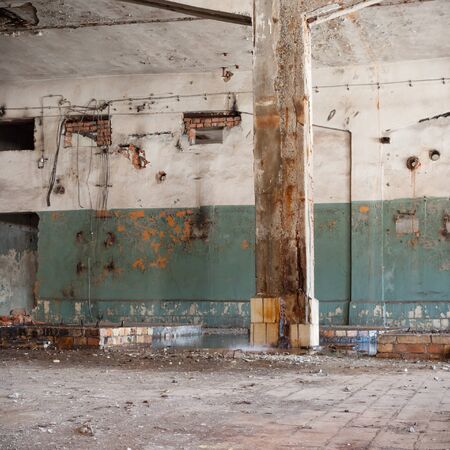 ruins of a very heavily polluted industrial factory, industrial seriesの写真素材