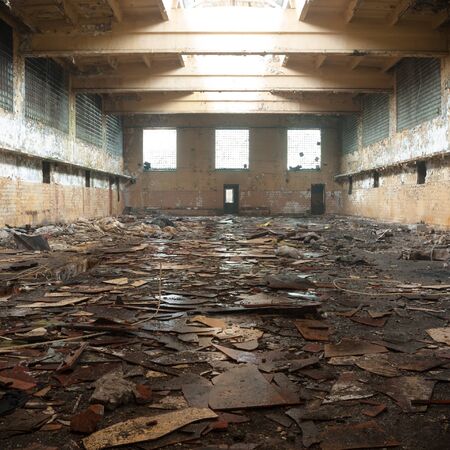 ruins of a very heavily polluted industrial factory, industrial seriesの写真素材