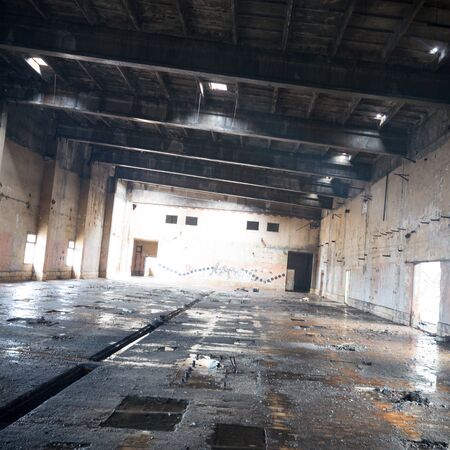 ruins of a very heavily polluted industrial factory, industrial seriesの写真素材