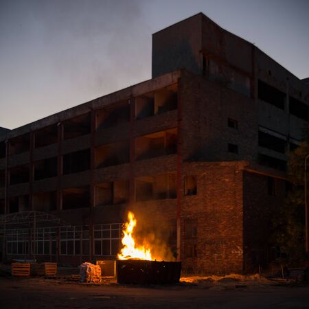 ruins of a very heavily polluted industrial factory, industrial seriesの写真素材