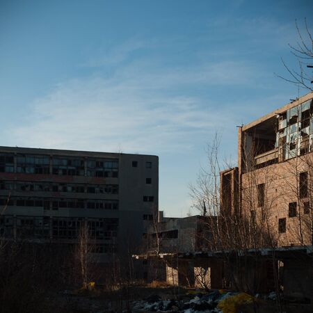 ruins of a very heavily polluted industrial factory, industrial seriesの写真素材