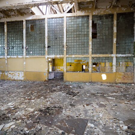 ruins of a very heavily polluted industrial factory, industrial seriesの写真素材