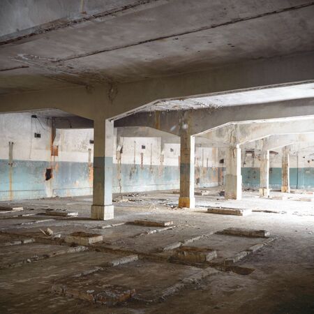 ruins of a very heavily polluted industrial factory, industrial seriesの写真素材