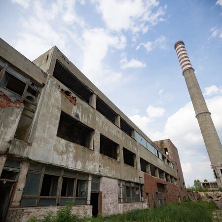 ruins of a very heavily polluted industrial factory, industrial seriesの写真素材