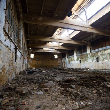 ruins of a very heavily polluted industrial factory, industrial seriesの写真素材