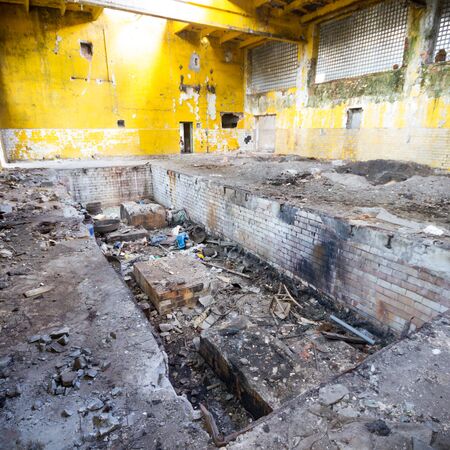 ruins of a very heavily polluted industrial factory, industrial seriesの写真素材