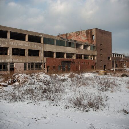 ruins of a very heavily polluted industrial factory, industrial seriesの写真素材