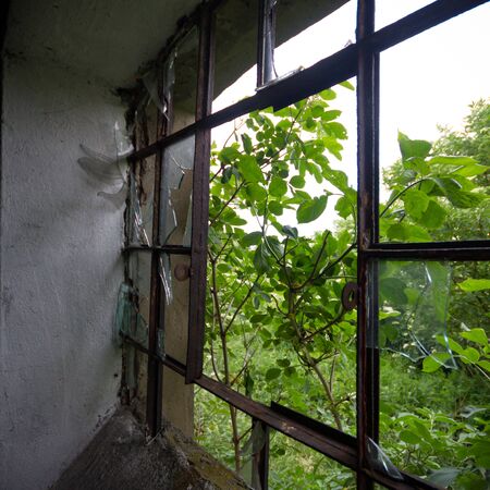 ruins of a very heavily polluted industrial factory, industrial seriesの写真素材