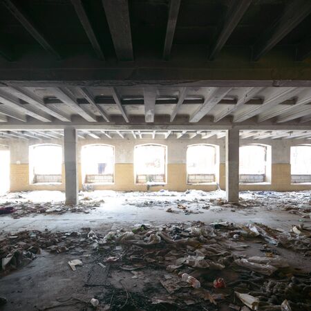 ruins of a very heavily polluted industrial factory, industrial seriesの写真素材
