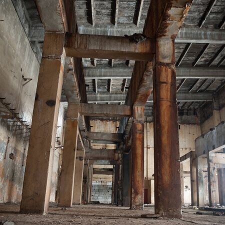 ruins of a very heavily polluted industrial factory, industrial seriesの写真素材