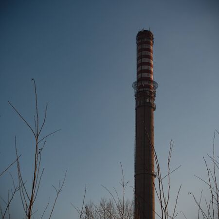 ruins of a very heavily polluted industrial factory, industrial seriesの写真素材