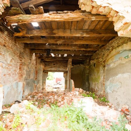 ruins of a very heavily polluted industrial factory, industrial seriesの写真素材