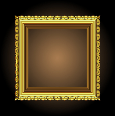 Vector vintage border frame engraving with retro ornament pattern in antique rococo style decorative design&#xA;のイラスト素材